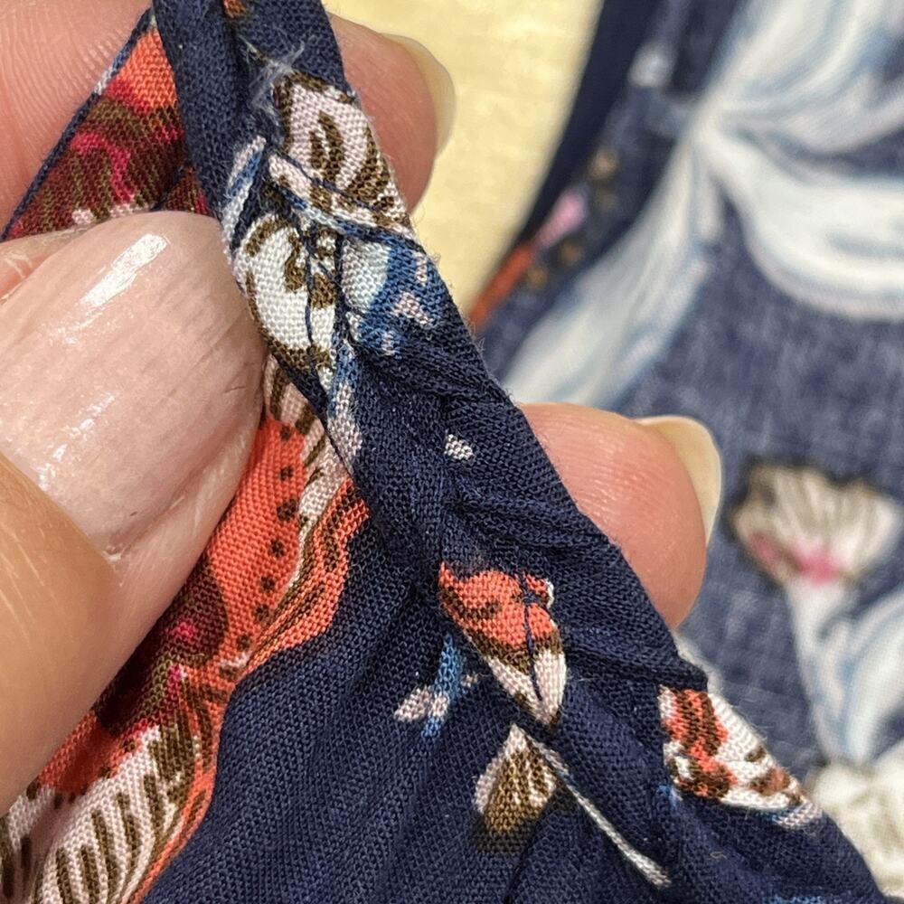 Old Navy Floral Halter Maxi Dress Womens Large Blue Vacation Resort Beach - Picture 10 of 15
